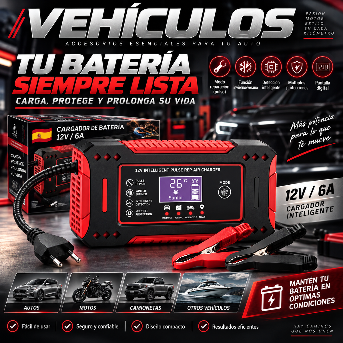 PowerVolt™ 12V | Revive la batería de tu auto🔋
