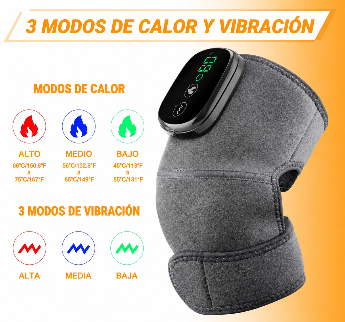 Rodillera térmica con masaje - PARA EL DOLOR DE RODILLA😩