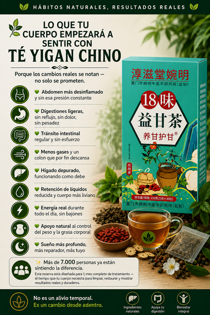 TÉ YIGAN CHINO X30 —Tu Bienestar para Sentirte Ligero y Saludable