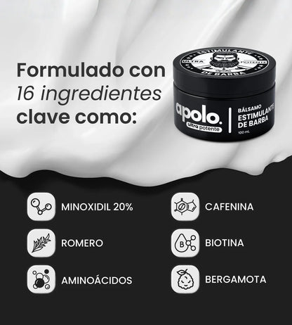 Bálsamo para Crecimiento de Barba Ultra Potente con Minoxidil 20% | 100mL