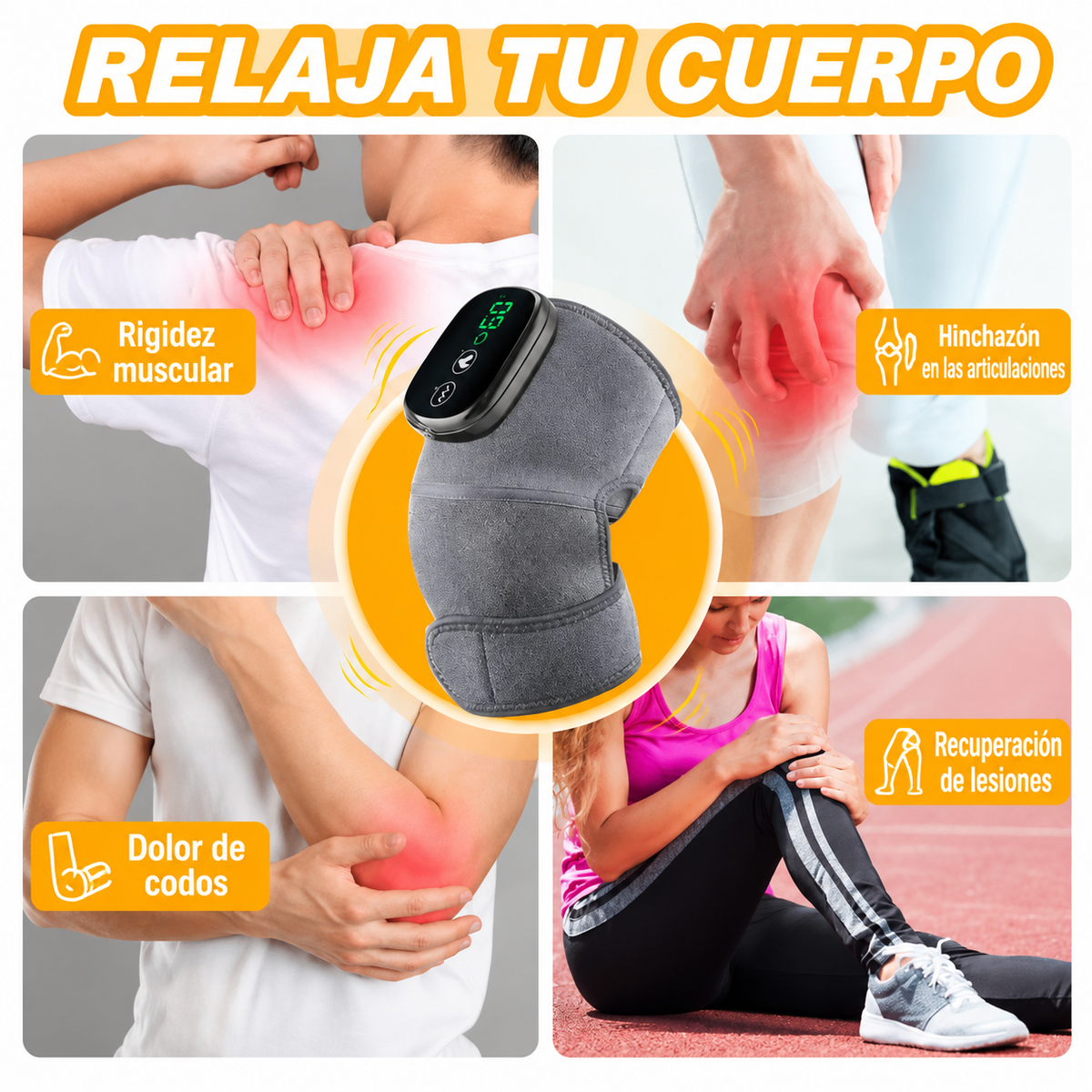 Rodillera térmica con masaje - PARA EL DOLOR DE RODILLA😩