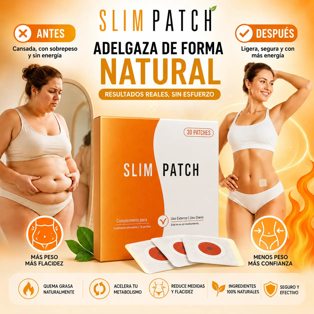 Slim Patch™ — Despídete de la Grasa Abdominal sin Dietas, Mientras Duermes
