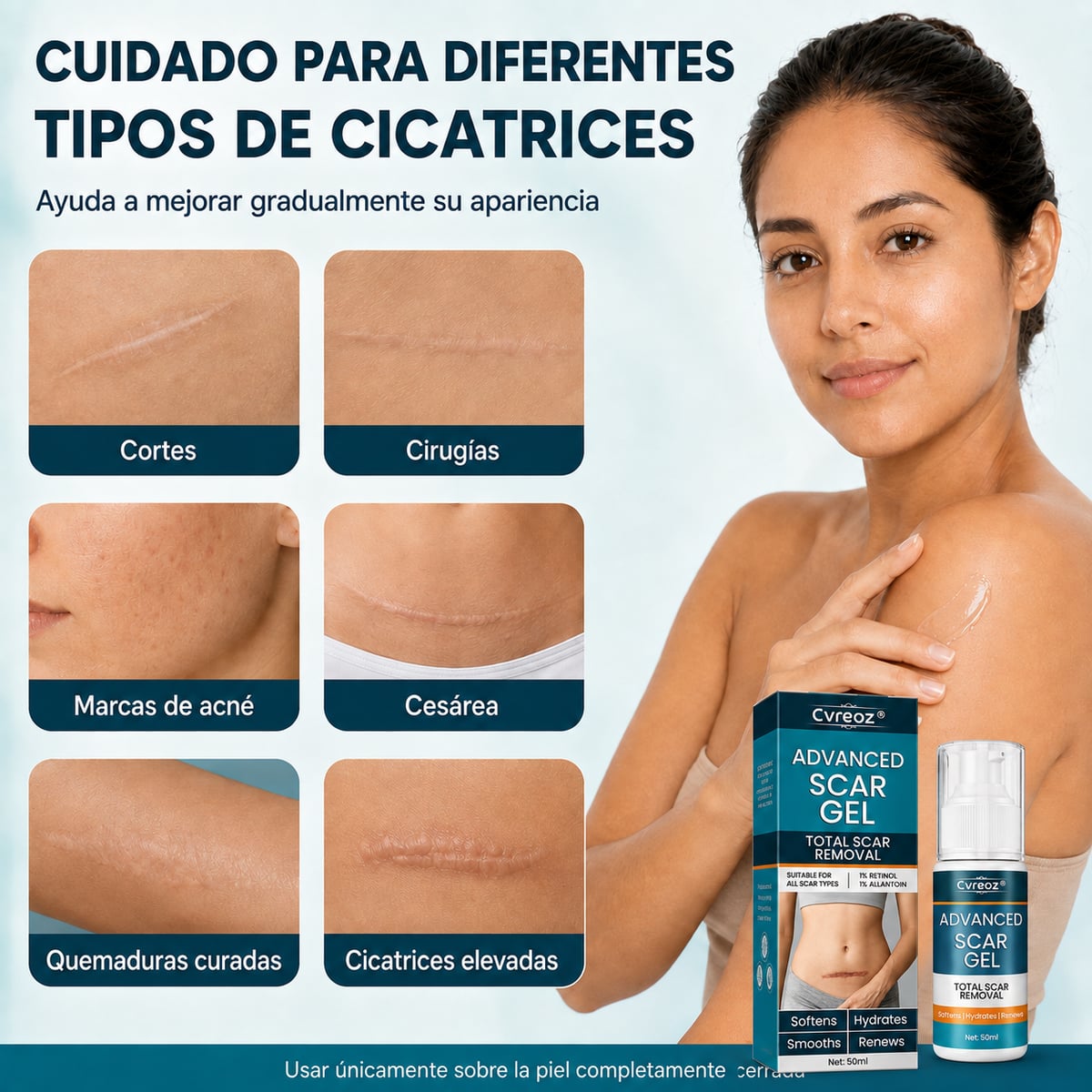 💙 Cvreoz® Advanced Scar Gel 🩹 | Gel de Silicona para Cicatrices