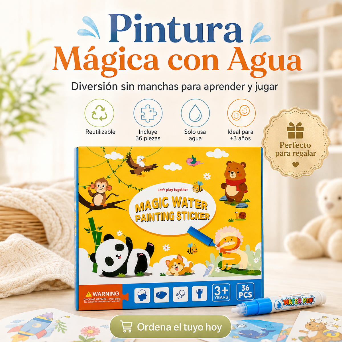 AquaKid 🎨 ¡CREA, APRENDE Y JUEGA SIN MANCHAS! ✨💦
