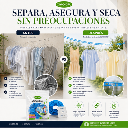 Tendedero Antiviento 8M + 10 Pinzas🌬️