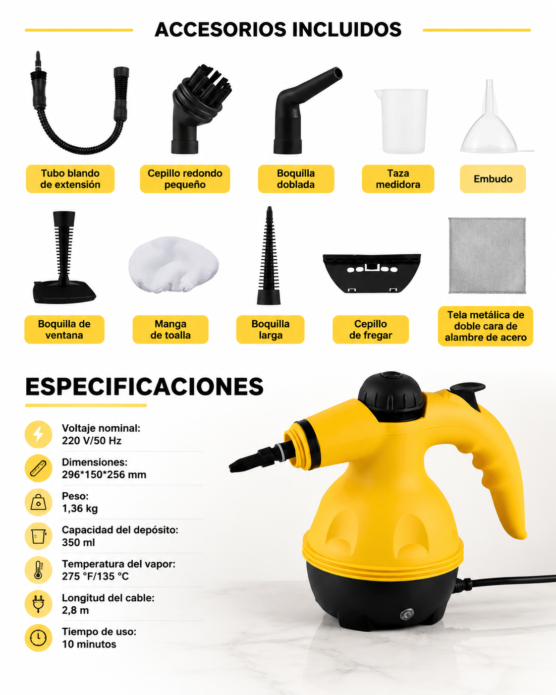 VaporMax Pro 10 en 1💨 Limpiador a Vapor de Alta Presión Multiusos