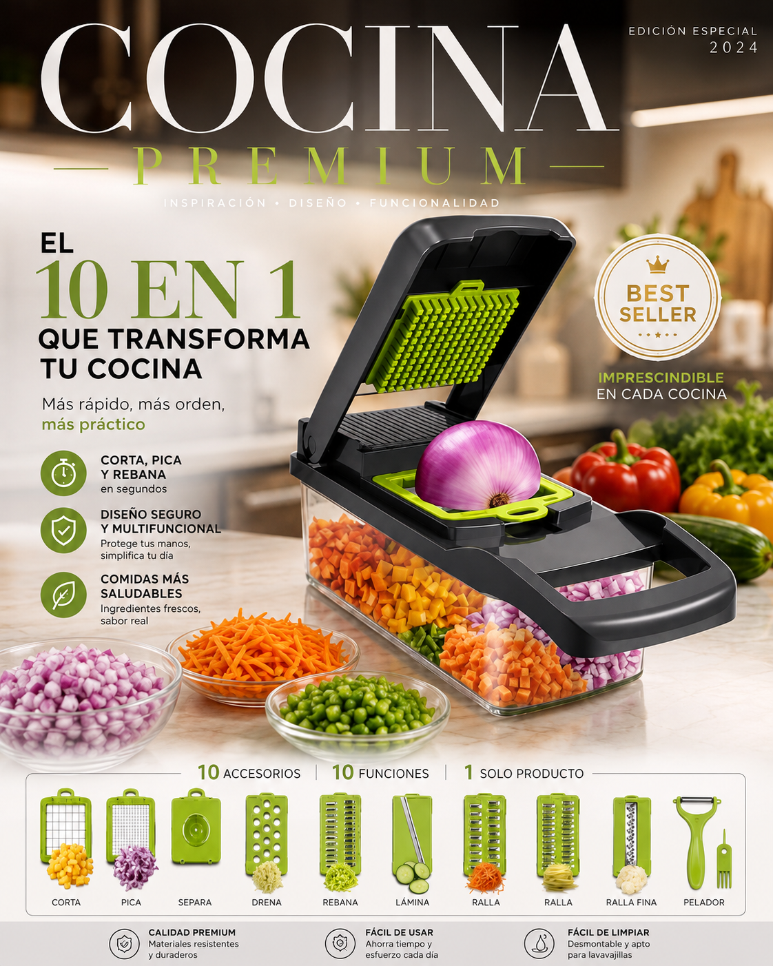 🔪Cortador 10 en 1 + ENVÍO GRATIS🚚